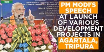 PM Modi’s speech at launch of various development projects in Agartala, Tripura | Bharat Samvad