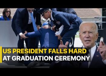 Watch : Joe Biden trips and falls during US Air Force Academy graduation ceremony.